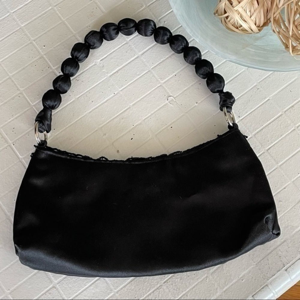 $15 SALE Baguette Purse Black Bead Fringe Evening Holiday Party BIJOUX TERNER - Picture 2 of 7